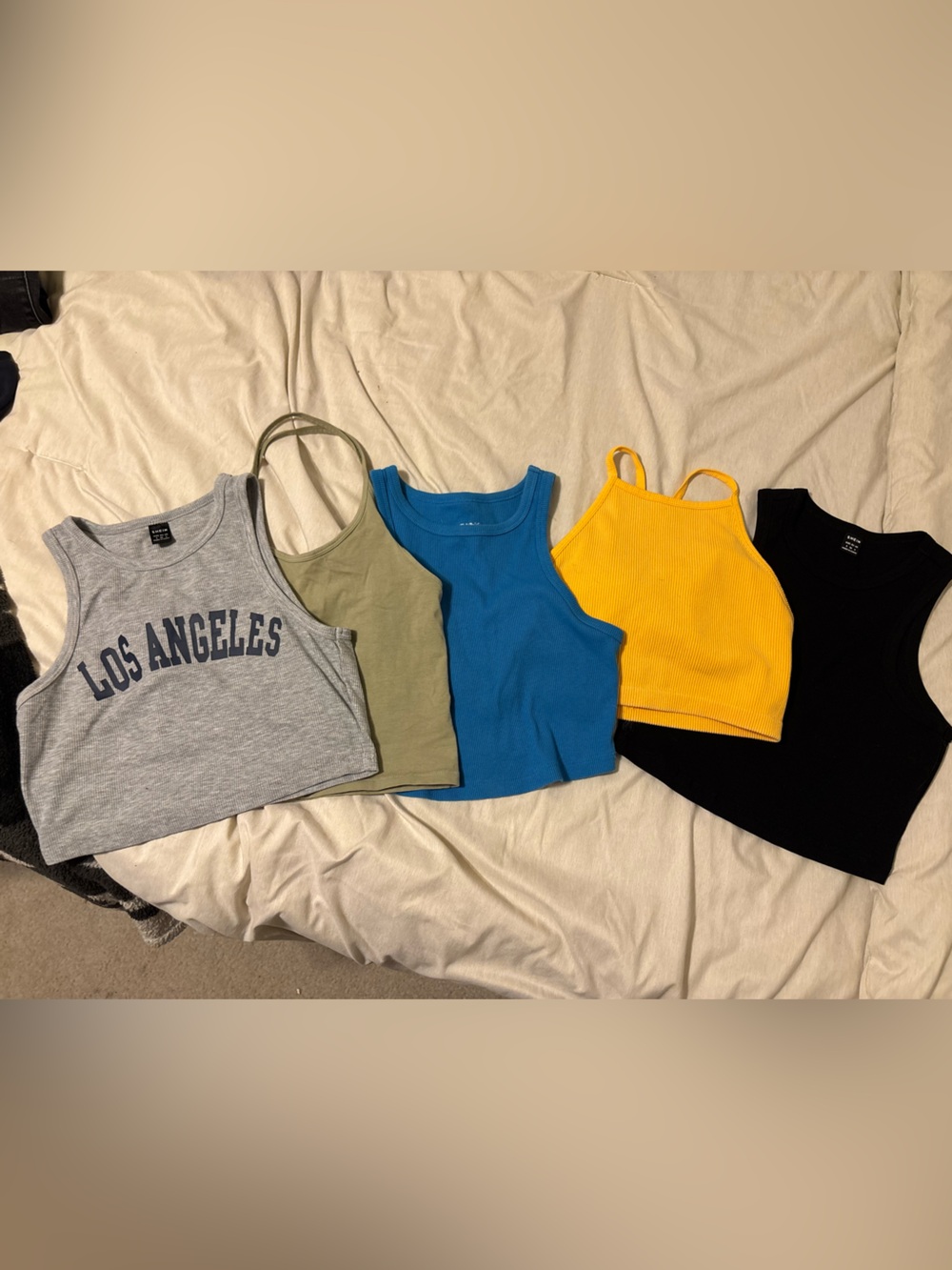 5 women’s crop tanks - various colors and styles - S